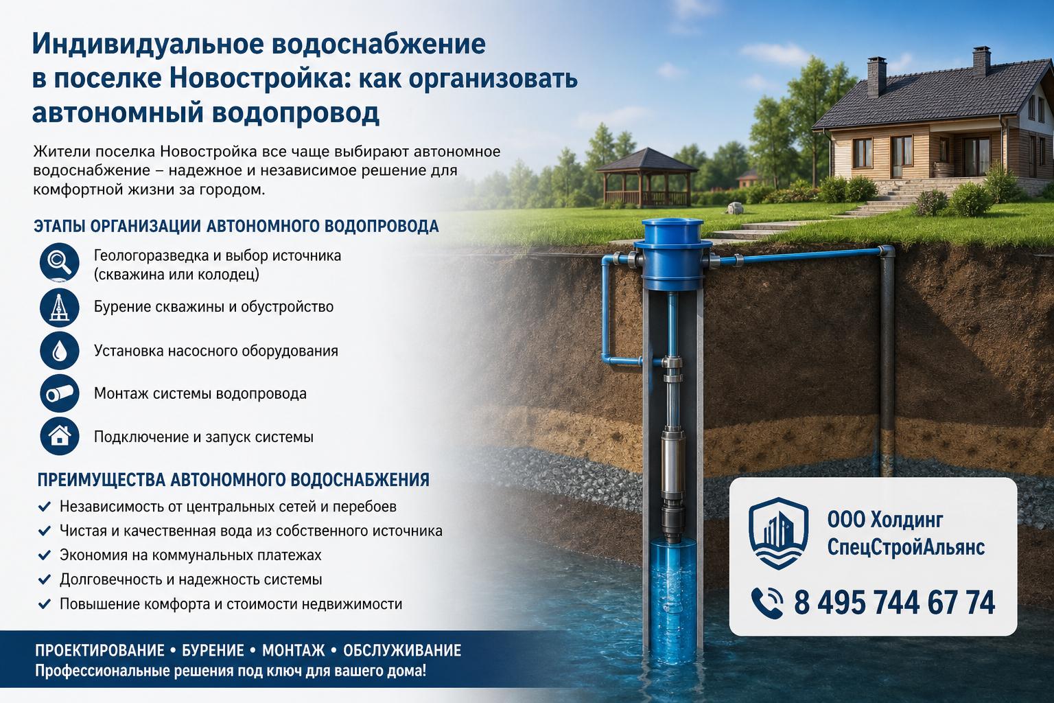 Преимущества автономного водоснабжения для жителей поселка Новостройка