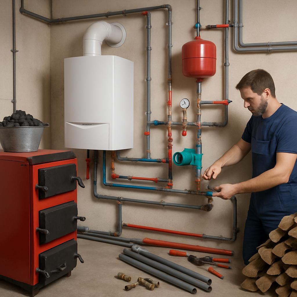 Перепланировка твердотопливного отопления