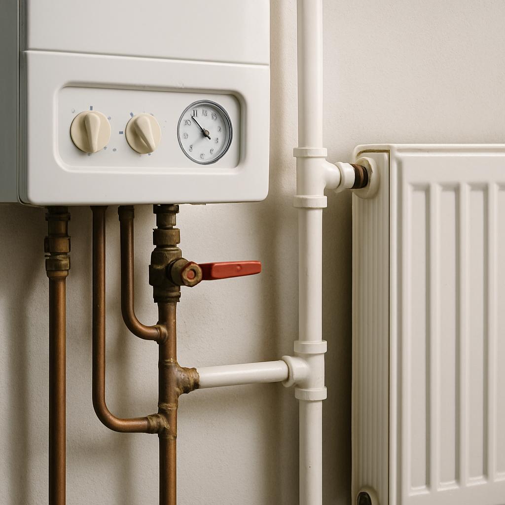 Котел работает греет воду а батареи чуть теплые