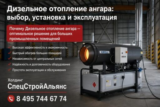 Воздушное отопление ангара
