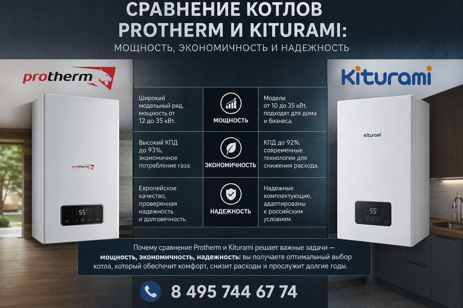 Почему сравнение Protherm и Kiturami решает важные задачи — мощность, экономичность, надежность Почему сравнение Protherm и Kiturami решает важные задачи — мощность, экономичность, надежность