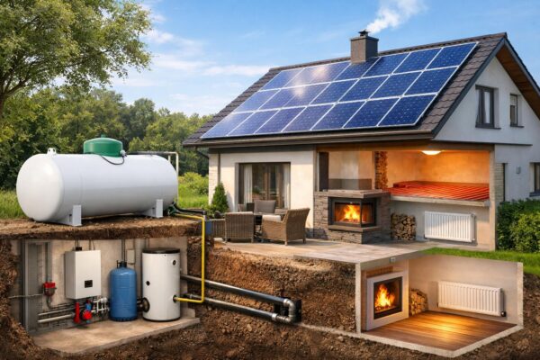 Комбинированное отопление от газгольдера