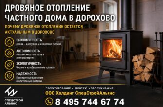 Дровяное отопление частного дома в Дорохово