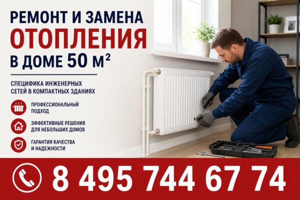 Ремонт и замена отопления в доме 50 м²