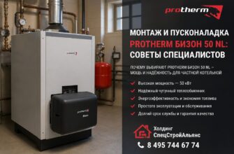 Монтаж и пусконаладка котельной Protherm Бизон 50 NL