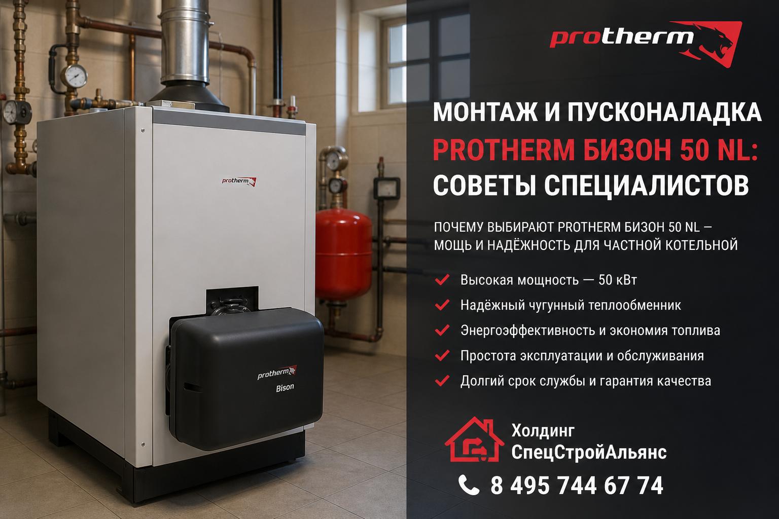 Почему выбирают Protherm Бизон 50 NL — мощь и надёжность для частной котельной Почему выбирают Protherm Бизон 50 NL — мощь и надёжность для частной котельной