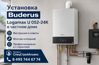 Установка Buderus Logamax U 052-24K в частном доме