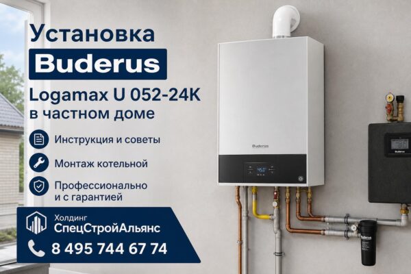Установка Buderus Logamax U 052-24K в частном доме