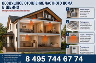 Воздушное отопление частного дома в Шеино
