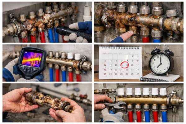 Плановый ремонт коллектора радиаторной системы