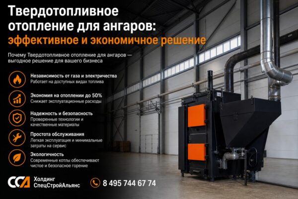 Твердотопливное отопление для ангаров