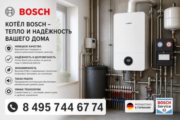 Котельная частного дома с котлом Bosch