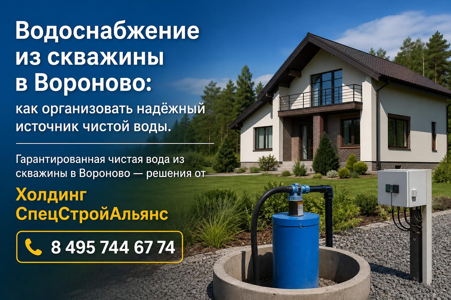 Гарантированная чистая вода из скважины в Вороново — решения от Гарантированная чистая вода из скважины в Вороново — решения от