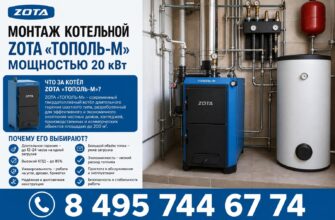 Монтаж котельной ZOTA «ТОПОЛЬ-М» на 20 кВт