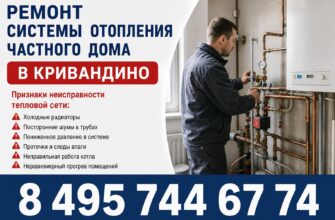 Ремонт системы отопления частного дома в Кривандино