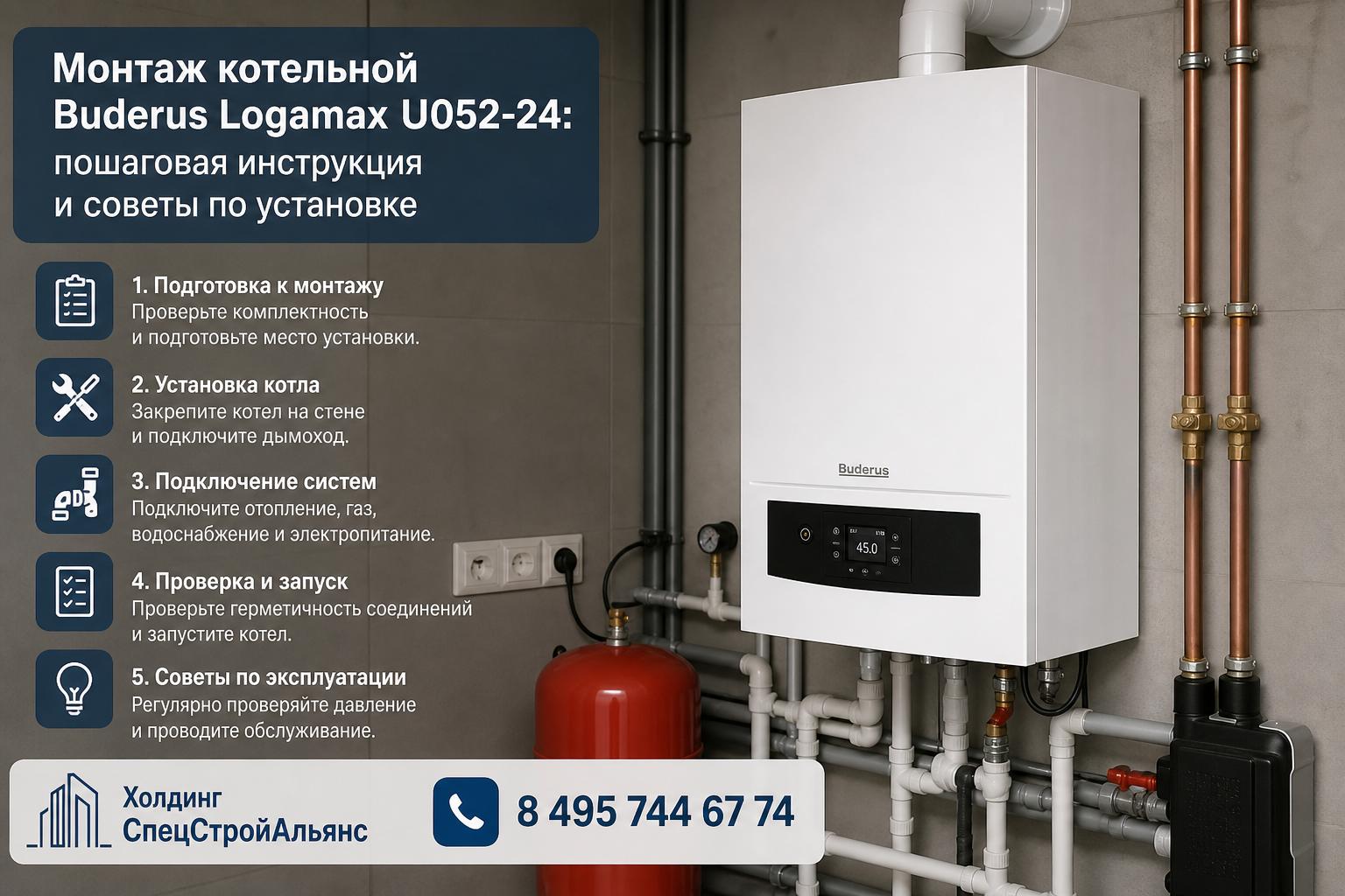 Монтаж котельной Buderus Logamax U052-24: пошаговая инструкция от специалистов Монтаж котельной Buderus Logamax U052-24: пошаговая инструкция от специалистов