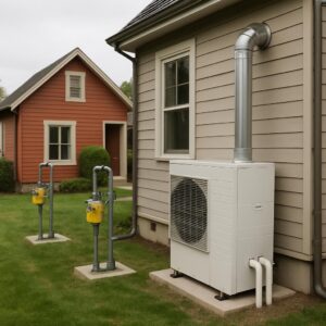 Отопление двух домов на участке