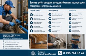 Замена трубы холодного водоснабжения в частном доме