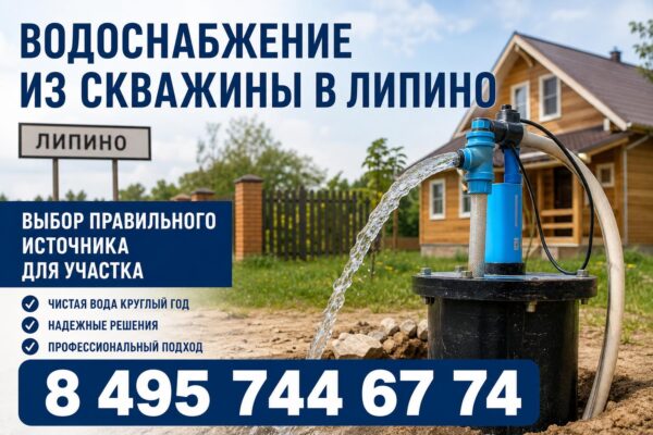 Водоснабжение из скважины в Липино