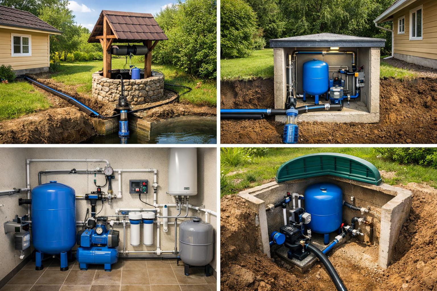 Схемы подключения водоснабжения из колодца частного дома — обзор вариантов и их преимущества