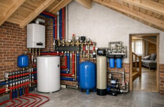 Монтаж отопления и водоснабжения в частном доме с мансардой