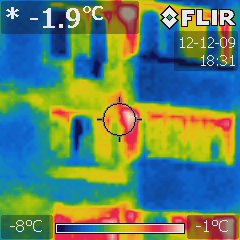 Обследование тепловизором утечек тепла здания