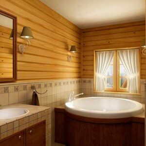 Дизайн ванных комнат в деревянных домах