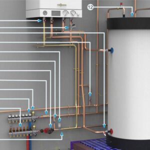 Котел работает греет воду а батареи чуть теплые