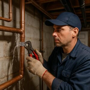 Устранение течи труб в частном доме