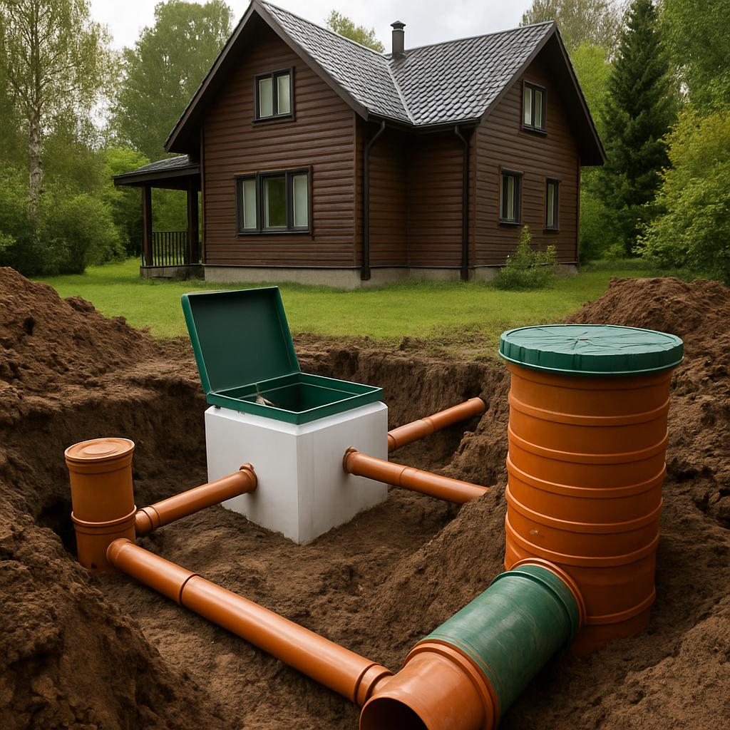 Монтаж профессиональной канализации дачи