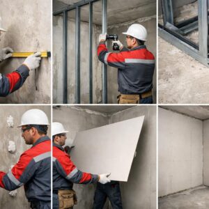 Выравнивание стен гипсокартоном