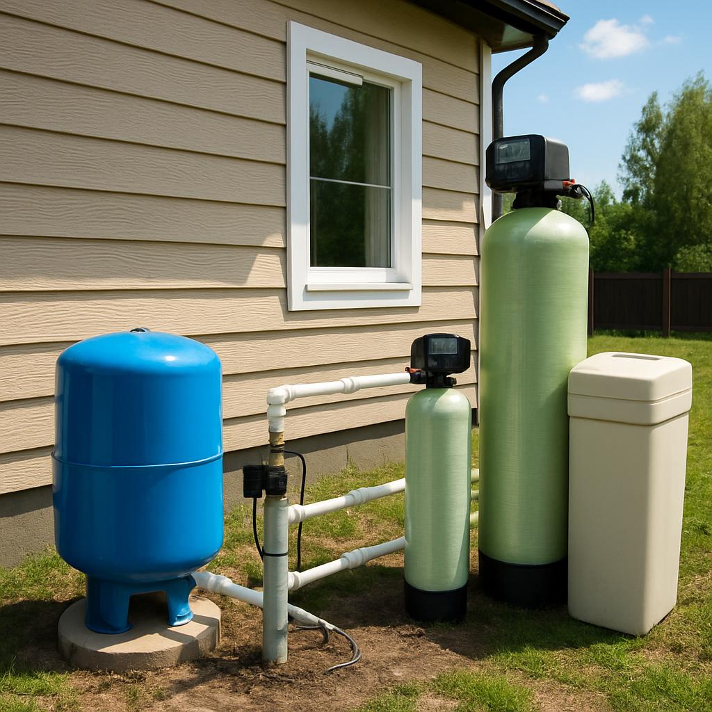 Водоснабжение из скважины в Алексино (Истринский район) Водоснабжение из скважины в Алексино (Истринский район)