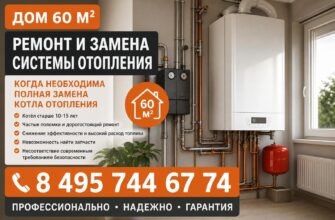 Дом 60 м² Ремонт и Замена Системы Отопления