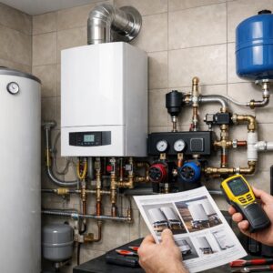 Газовый котел в бойлерной частного дома