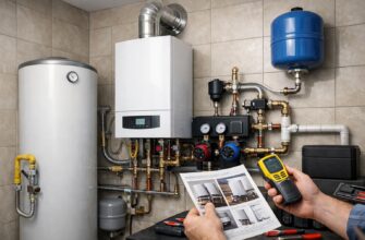 Газовый котел в бойлерной частного дома