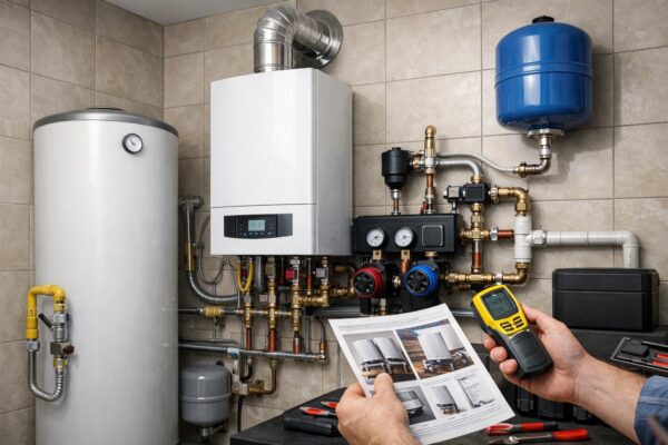 Газовый котел в бойлерной частного дома