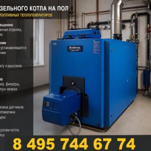 Установка напольного дизельного котла