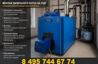 Установка напольного дизельного котла