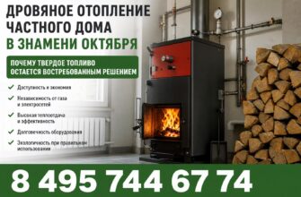 Дровяное отопление загородного дома в поселке Знамя Октября