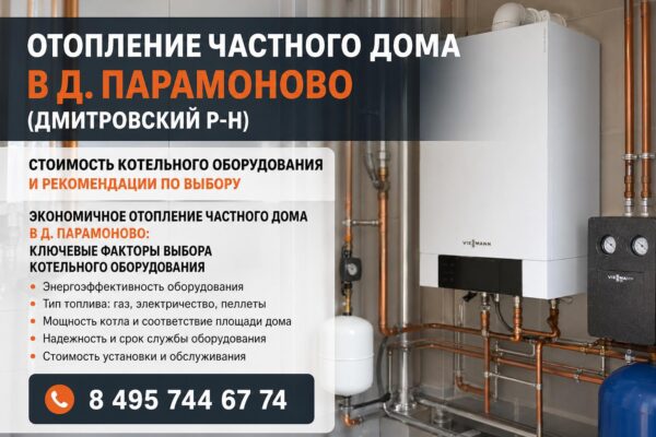 Отопление частного дома в д. Парамоново (Дмитровский р‑н)