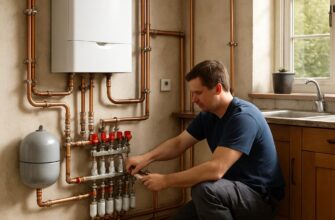 Отопление частного дома - монтаж на кухне