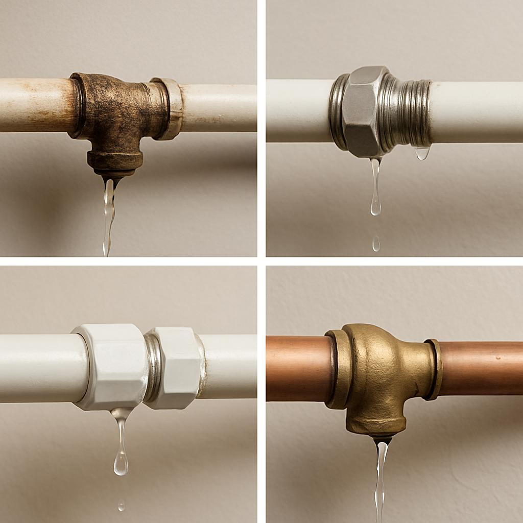 Протечки в местах соединений труб водяного отопления