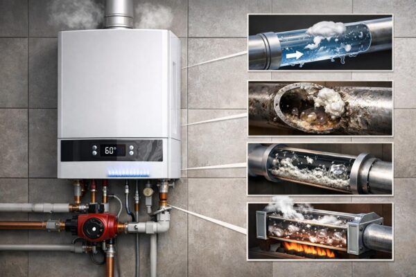 Почему в трубах журчит и булькает после включения газового котла