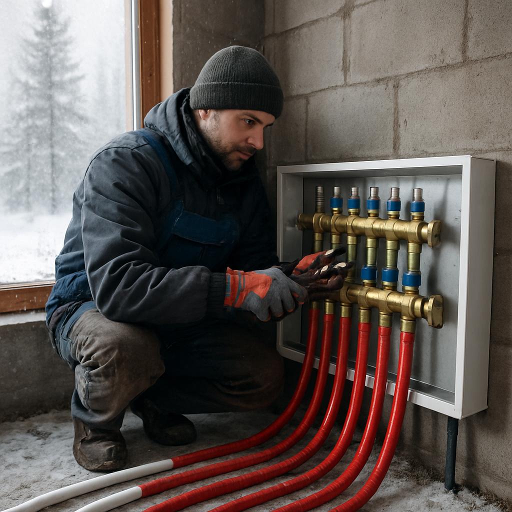 Монтаж отопления зимой
