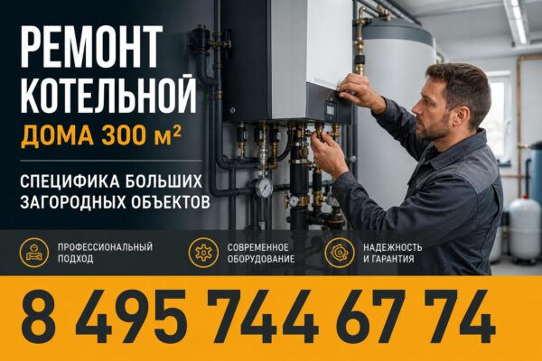 Капитальный ремонт котельной дома 300 м²
