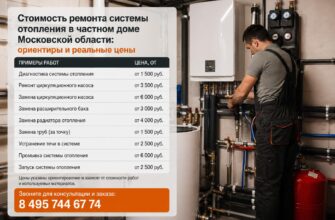 Стоимость ремонта системы отопления в частном доме Московской области