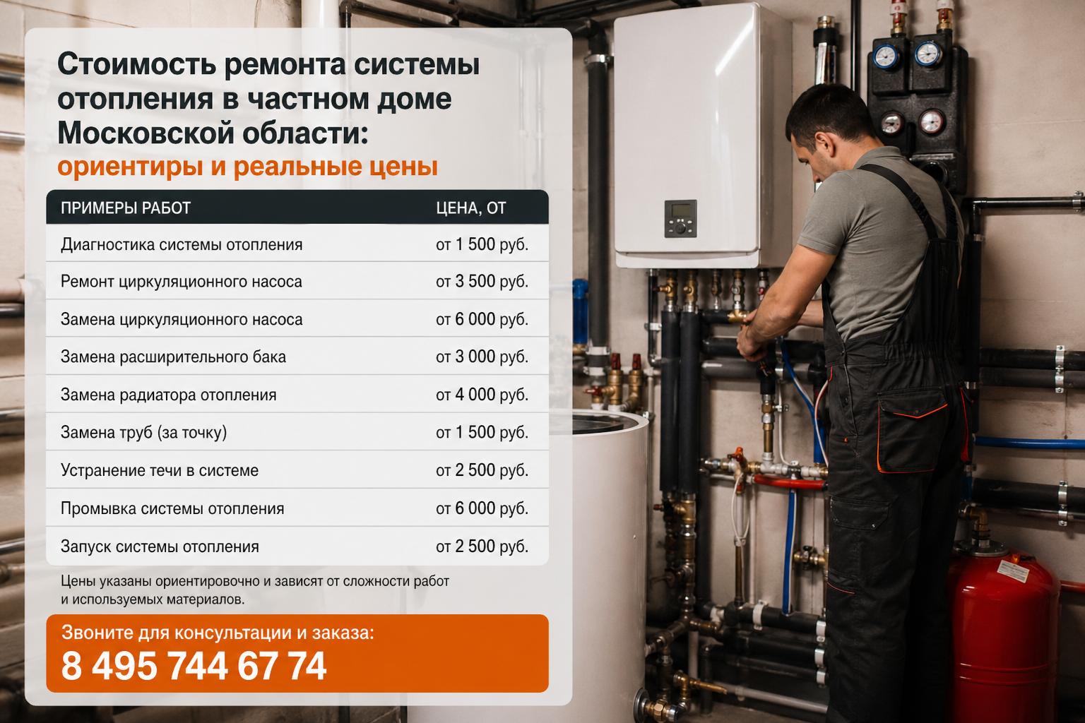 Реальные ориентиры стоимости ремонта системы отопления в частном доме Московской области
