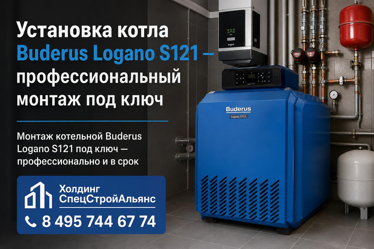 Монтаж котельной Buderus Logano S121 под ключ — профессионально и в срок