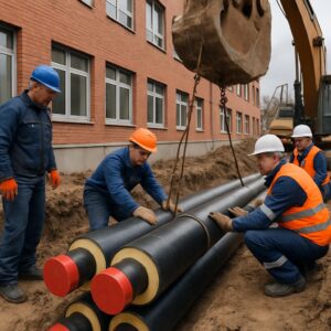 Монтаж теплотрассы здания