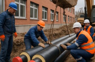 Монтаж теплотрассы здания